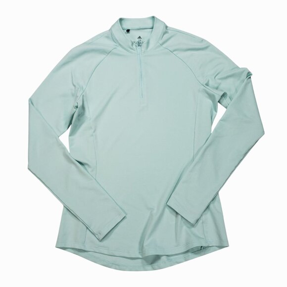 Adidas Mint Green Long-Sleeve Athletic Pullover 1/4-Zip Womens XS - Picture 6 of 11